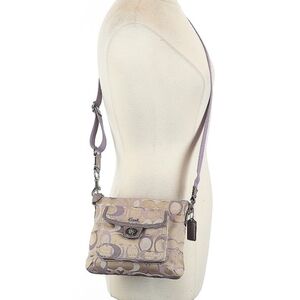 Coach Purple and Tan Crossbody Bag